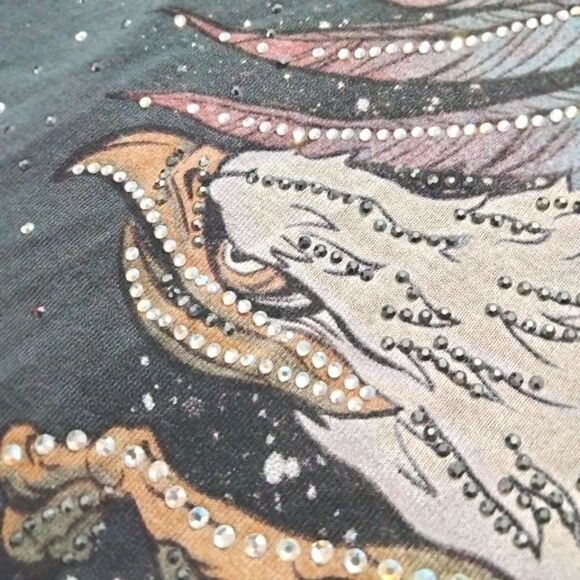 Harley Davidson Women's Tee Shirt Sz M Dark Gray Bling Eagle Forever Two Wheels - Picture 9 of 10